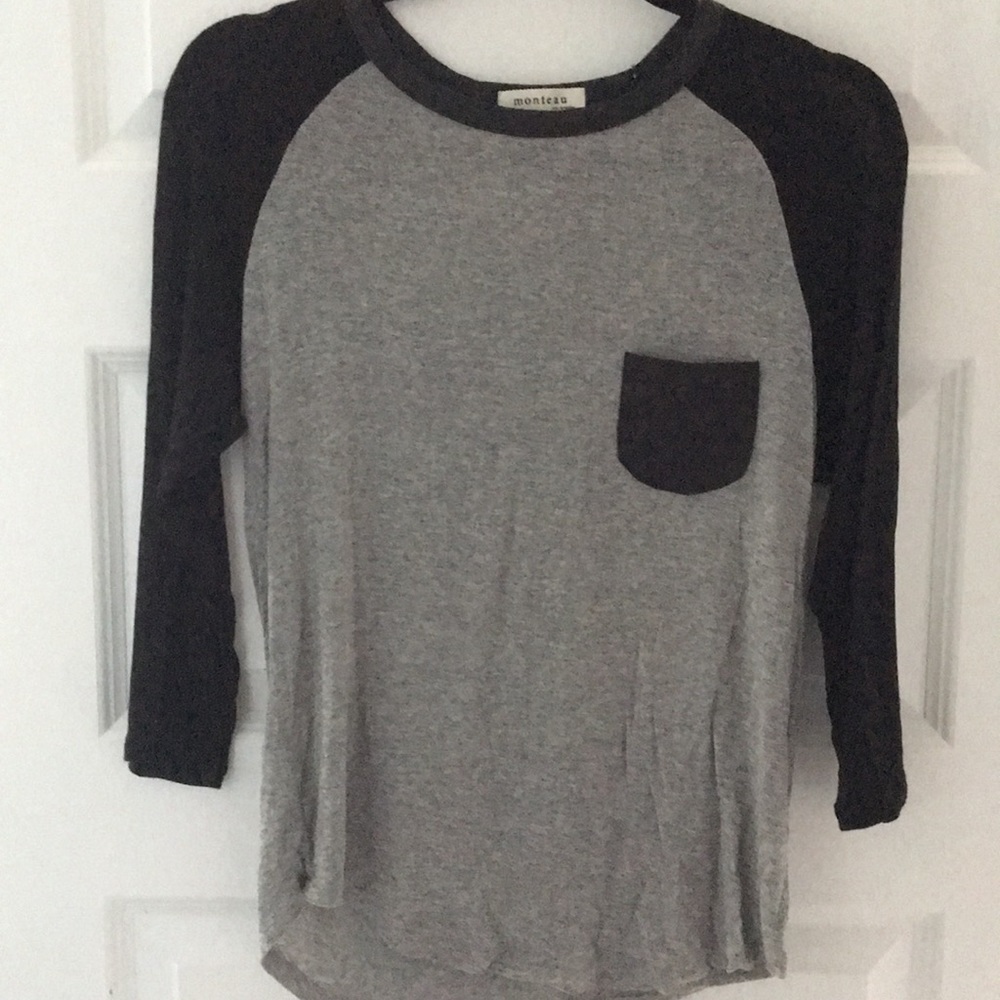 Black and Grey Baseball Tee
